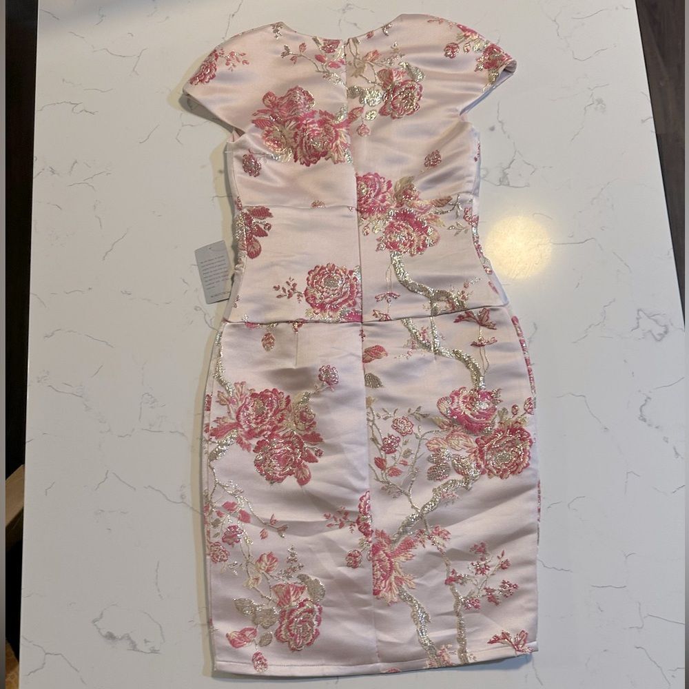TADASHI SHOJI SHINOBU OBI-WRAP DRESS BLOSSOM BPM20544M Size 2 NWT - Picture 7 of 9
